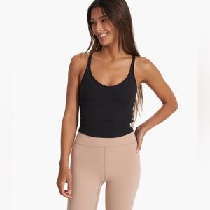 Vuori Women’s Size Large Black Ribbed Crop Tank